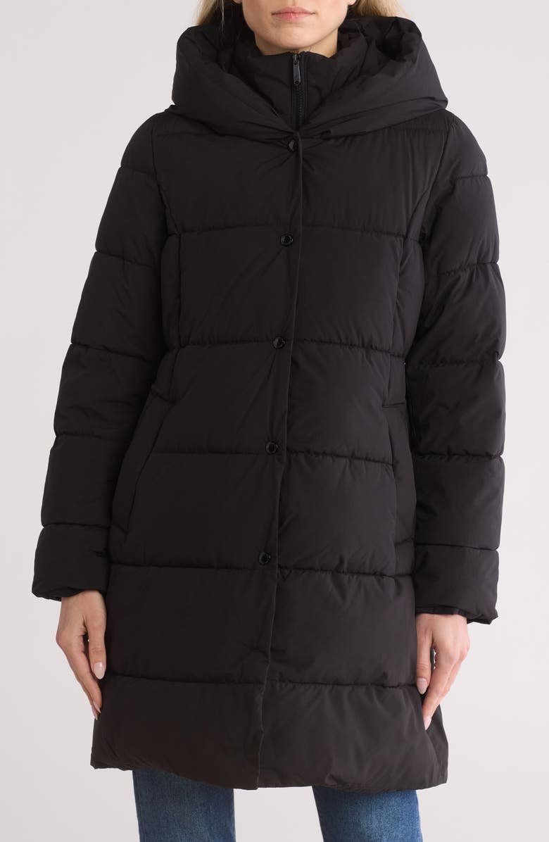 Sam Edelman Hooded Puffer Coat with Bib, Main, color, 