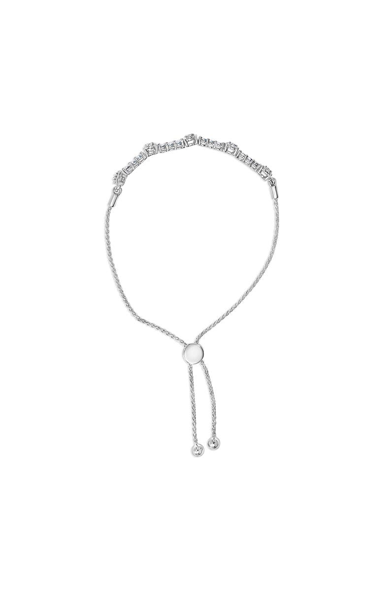 Haus of Brilliance Silver 1/2 Cttw Diamond Cluster and Bar Bolo Bracelet, Alternate, color, White