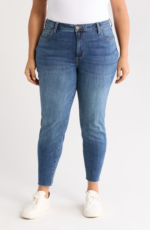 Carlo Raw Hem Ankle Skinny Jeans (Plus)