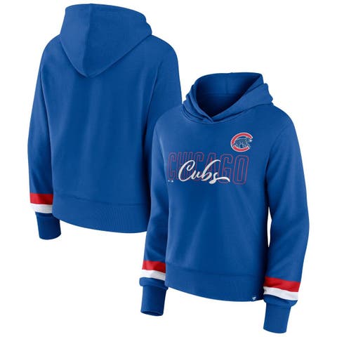 Women's Fanatics Branded  Royal Chicago Cubs Over Under Pullover Hoodie