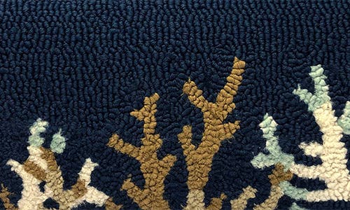R16 Home Coral Border Indoor/outdoor Throw Pillow In Indigo Tan