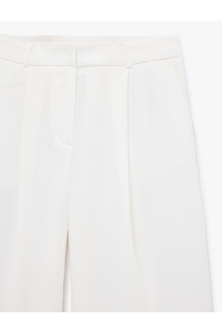 Linen Blend Pleated Tailored Wide Leg Pants, Alternate, color, WHITE