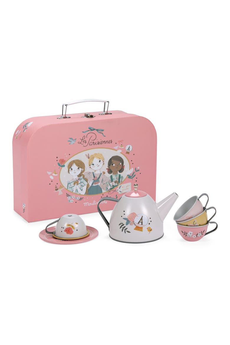 Les Parisiennes Tea Set, Main, color, PINK
