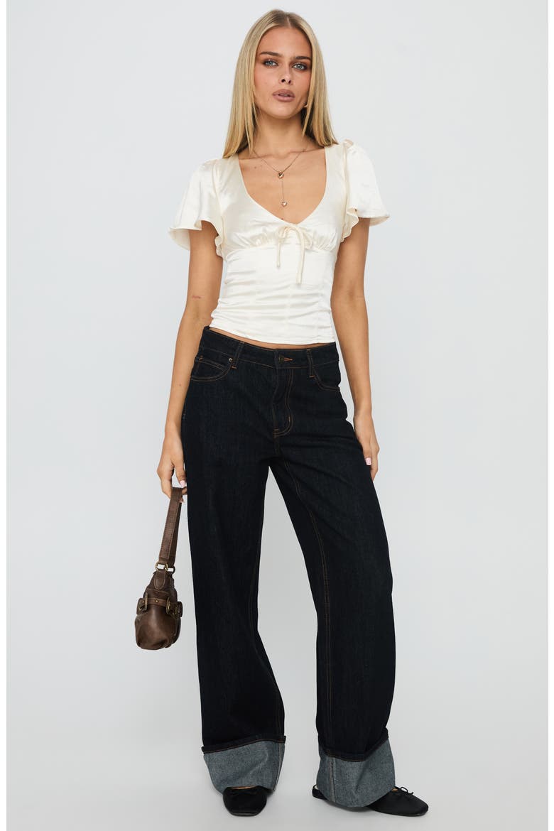 Sun Will Rise Crop Satin Top, Alternate, color, CREAM