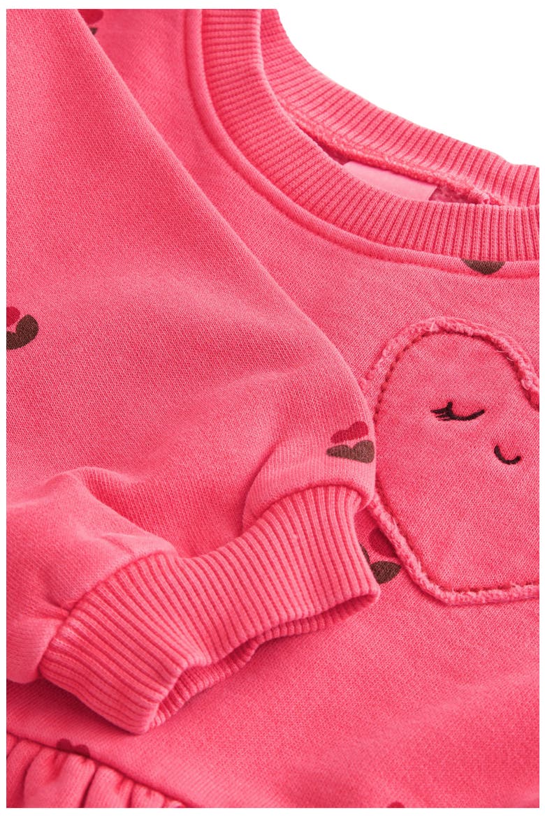 Kids' Heart Embossed Sweatshirt Dress, Alternate, color, RED