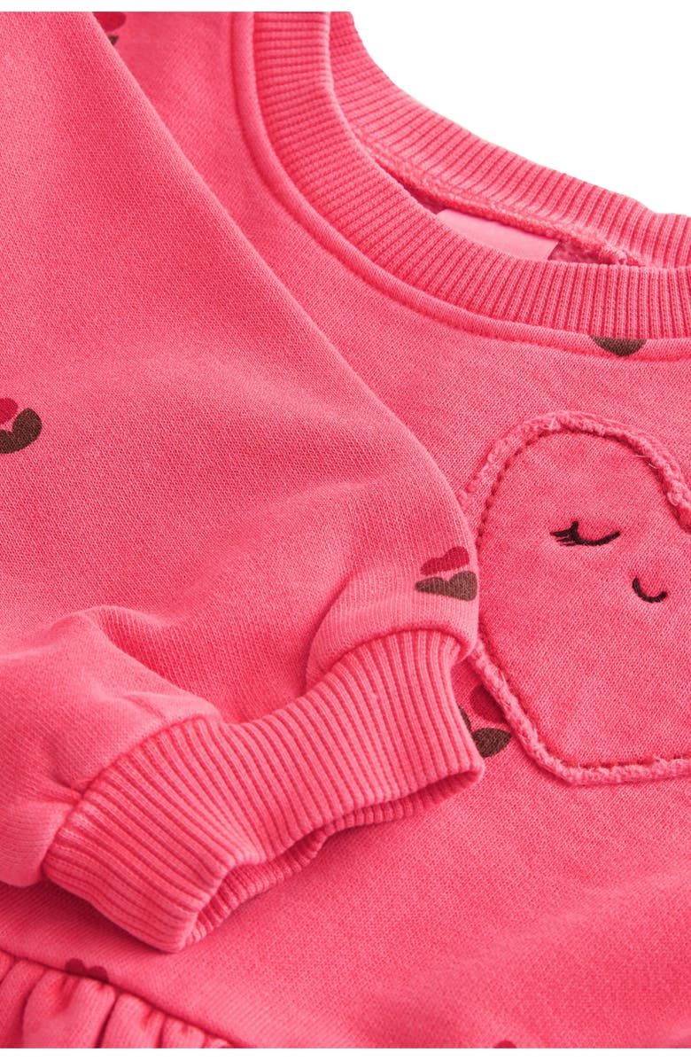 NEXT Kids' Heart Embossed Sweatshirt Dress, Alternate, color, Red