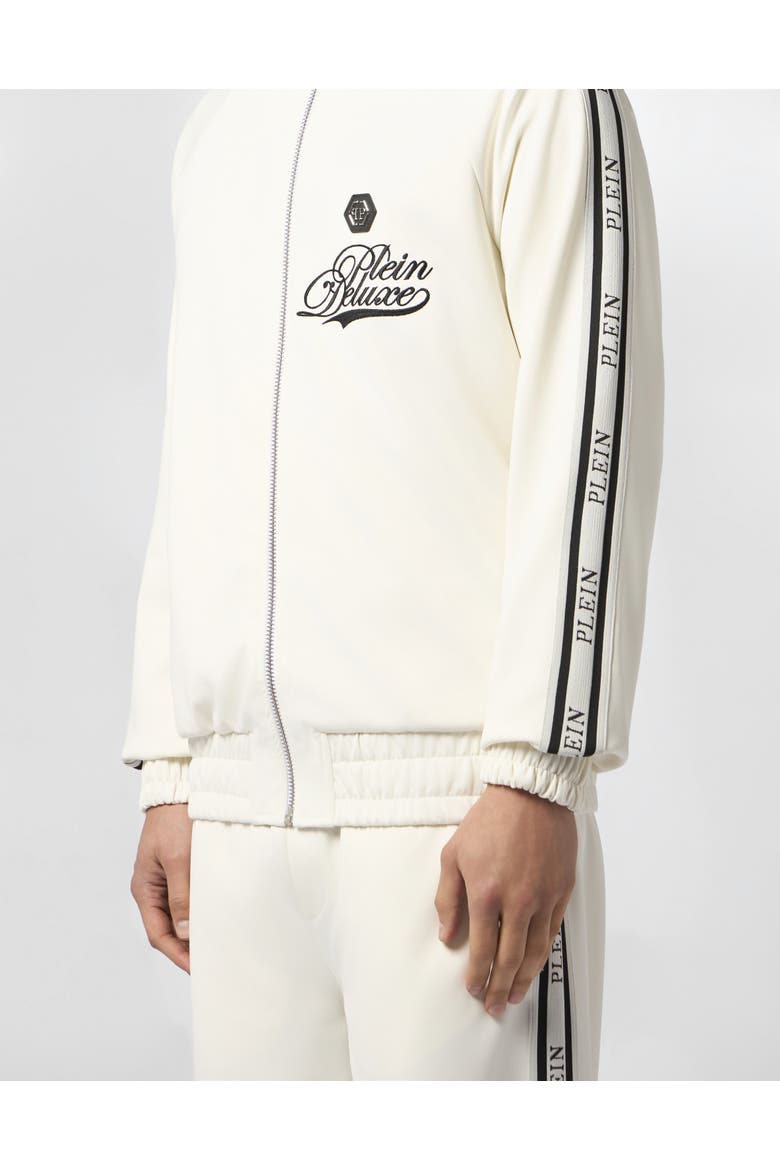 Tracksuit Jacket Plein Deluxe Signature Signature Men, Alternate, color, OffWhite