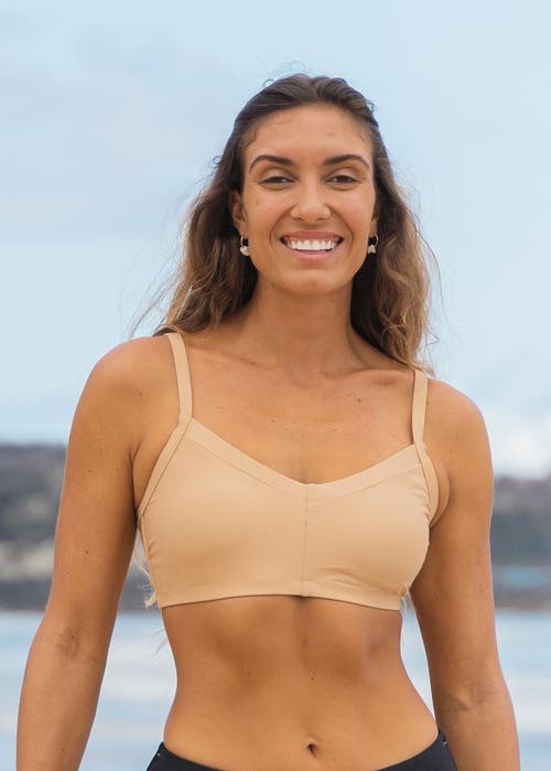 Calypsa Adjustable Strap Swim Bra In Black