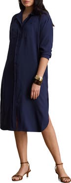 Lauren Ralph Lauren Long Sleeve Double Faced Georgette Shirtdress