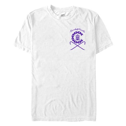 Shop Crooks & Castles Ancient Tower Purple Badge Graphic T-shirt In White