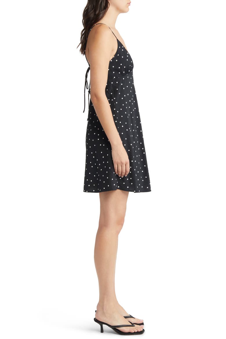 Layton Bonsai Bloom Mini Slip Sundress, Alternate, color, TRUE BLACK