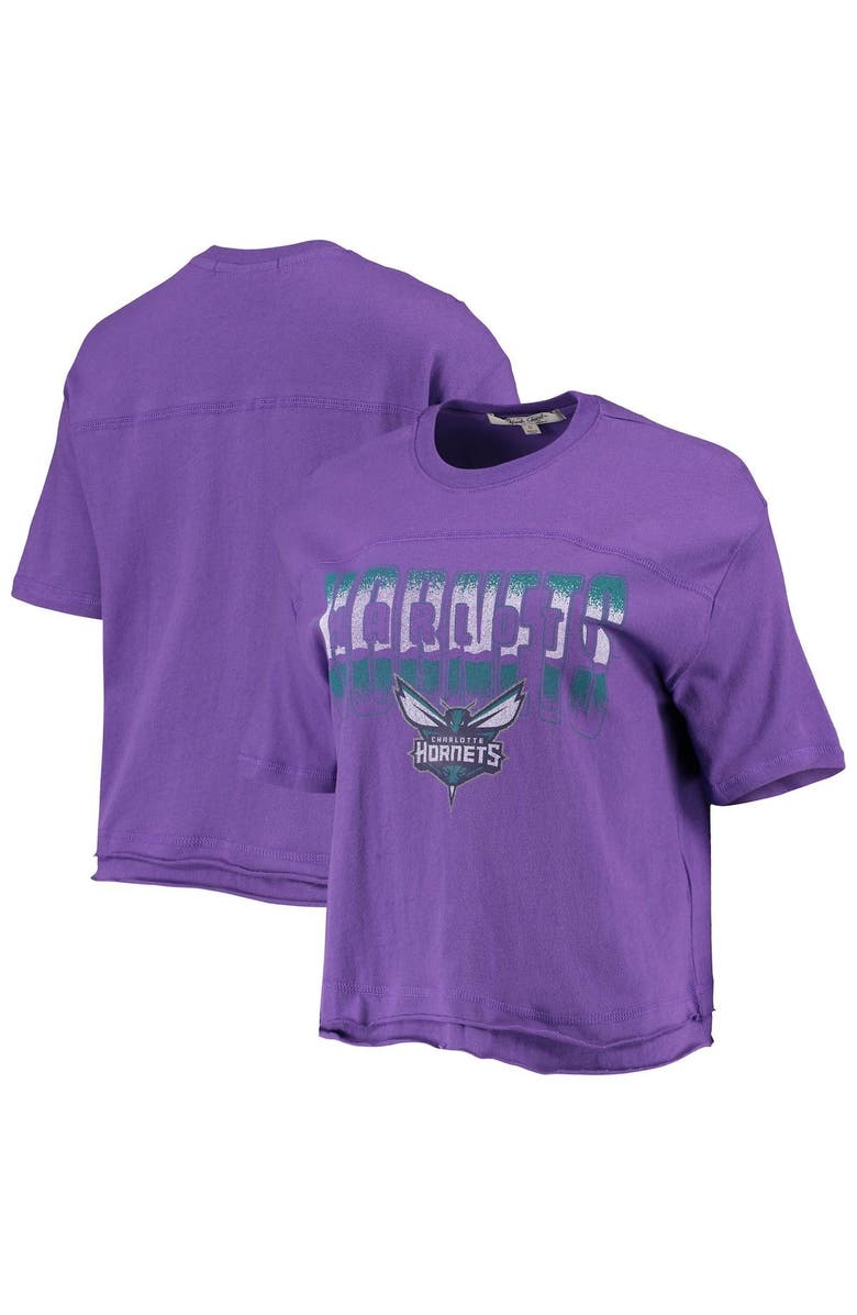 Junk Food Women's Junk Food Purple Charlotte Hornets Gradient Crop Top, Alternate, color,