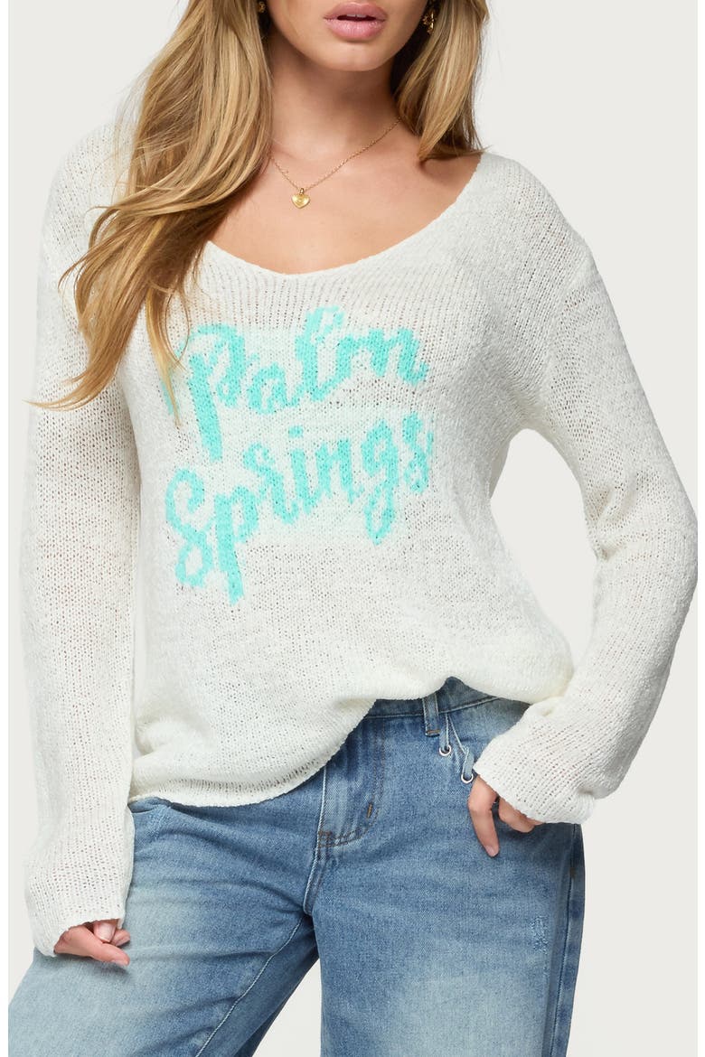 Palm Spring Scoop Neck Sweater, Main, color, CREAM