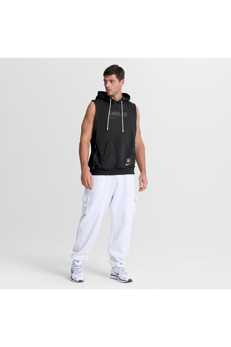 Men's Nike Black Philadelphia Eagles Sideline Standard Issue Dri-FIT Sleeveless Hoodie, Alternate, color, Black