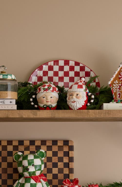 Mackenzie-childs Mackenzie Childs Check It Out Set Of 2 Covered Mugs In Red