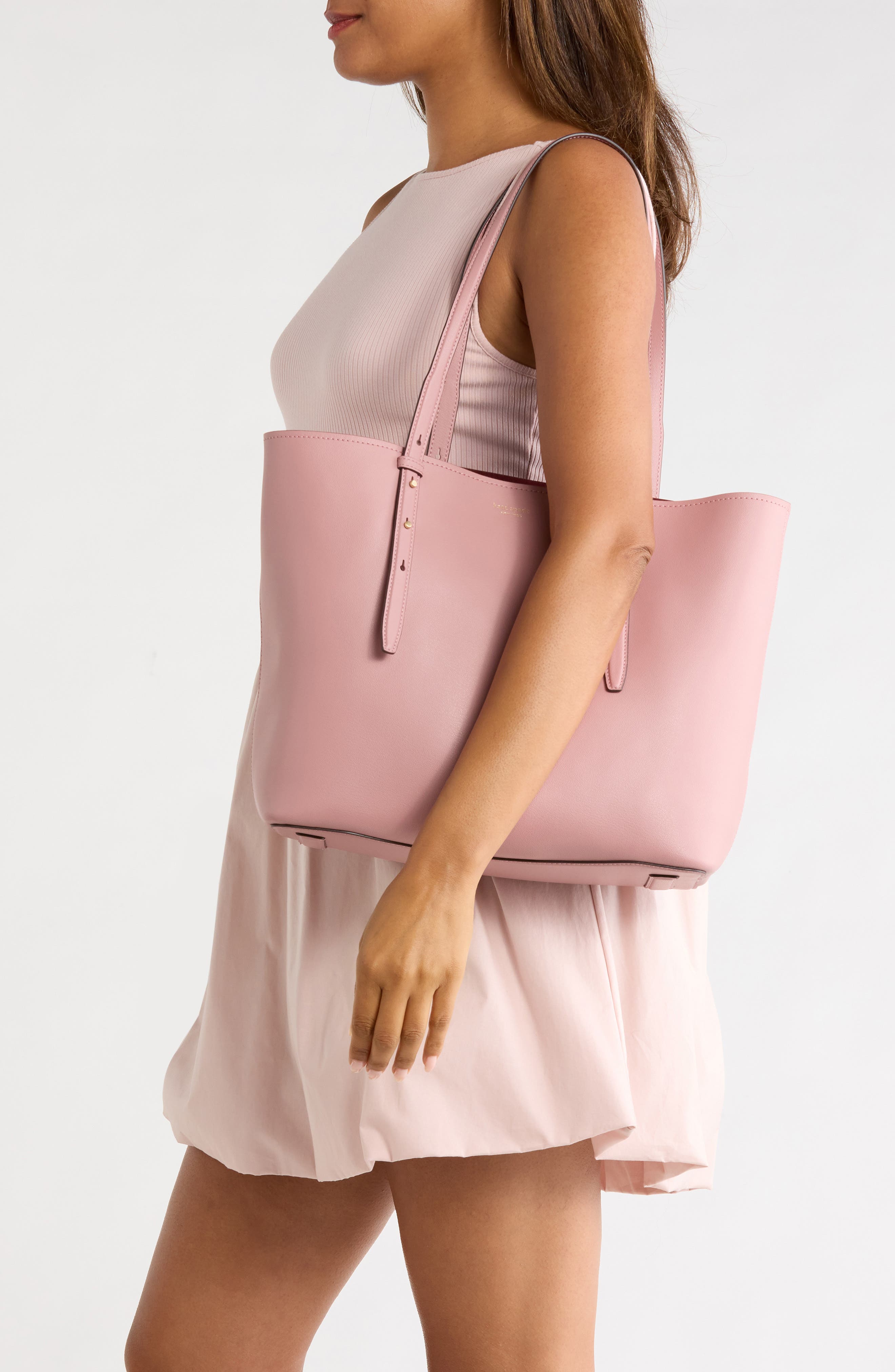 do it all fine grain leather tote, Alternate, color, DUSK ROSE