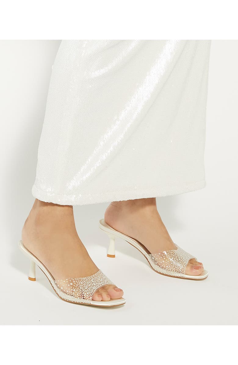 Dune London Moonlit Slide Sandal, Alternate, color, Ivory-Synthetic