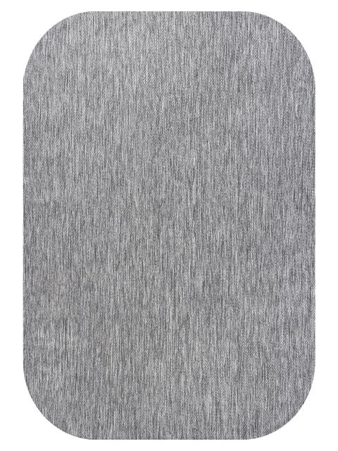 Miles Modern Minimalist Radius Corner Solid Indoor/Outdoor Shaped Area Rug