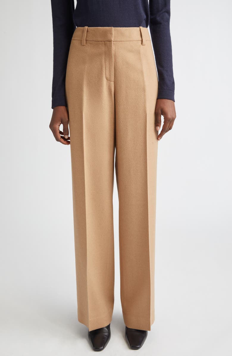 Lafayette 148 New York Sullivan Camel Hair Wide Leg Pants, Main, color, Camel