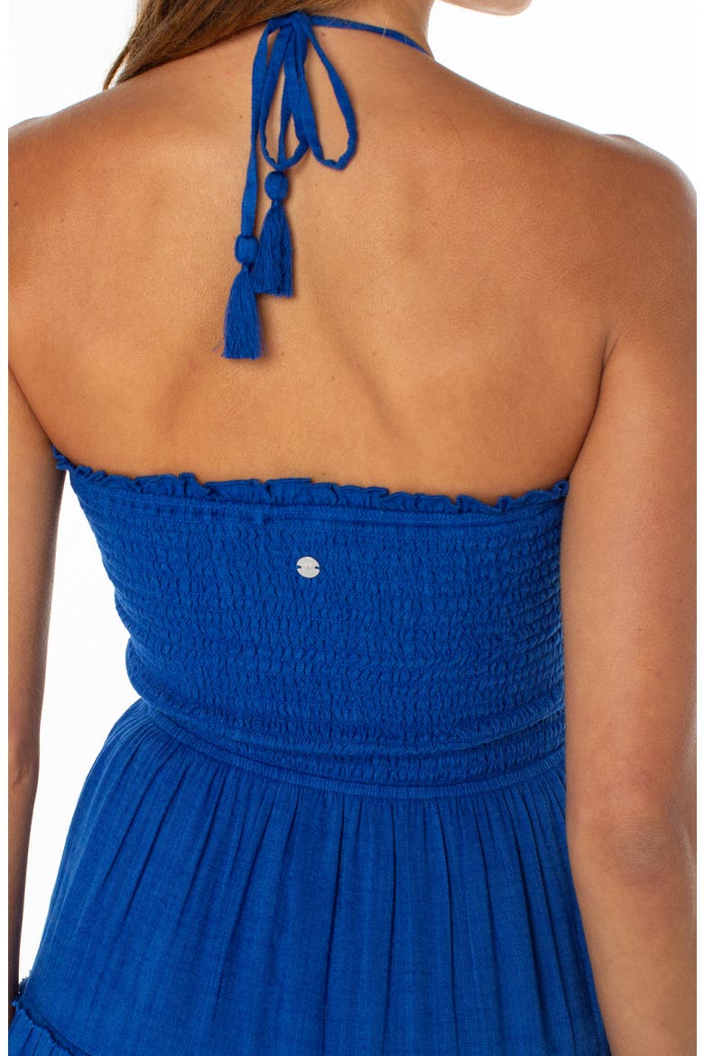 Ellie Smocked Midi Sundress, Alternate, color, SURF THE WEB SOLID