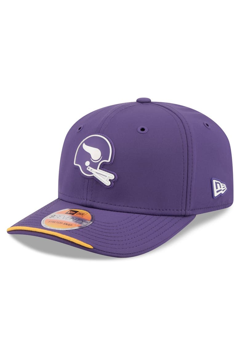 Men's New Era Purple Minnesota Vikings 2026 Sideline Throwback 9SEVENTY Adjustable Hat, Main, color, Purple
