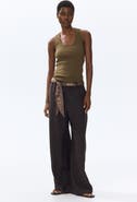 H&M Scarf-detail Linen-blend Trousers