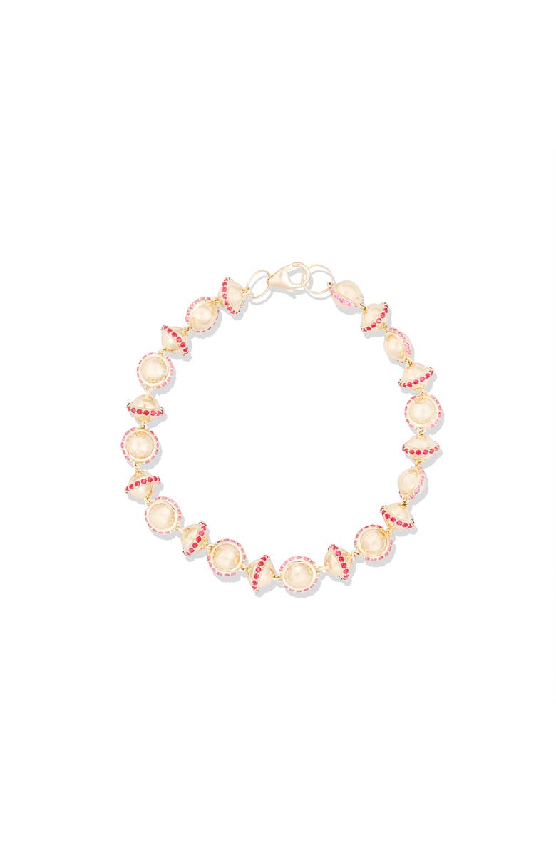 Campbell + Charlotte Revel Small Bead Bracelet, Main, color, Ruby, Pink Sapphire