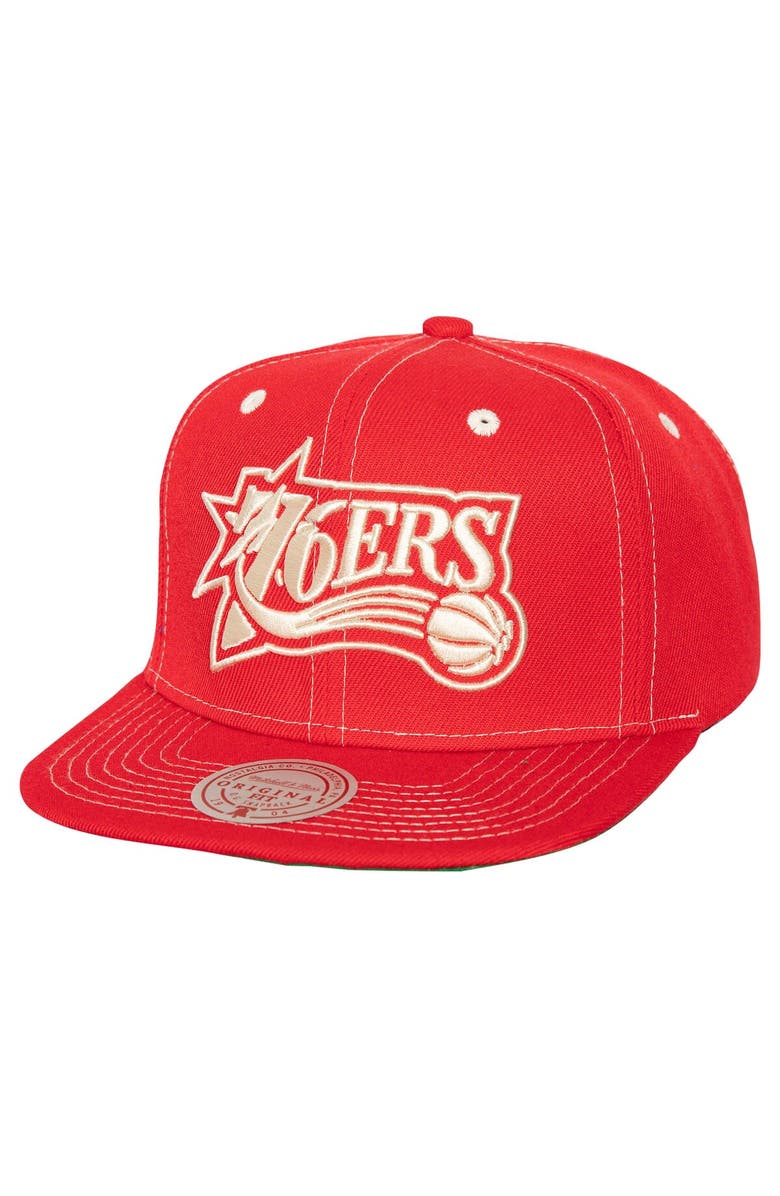 Mitchell & Ness Men's Mitchell & Ness Red Philadelphia 76ers Energy Contrast Snapback Hat, Main, color, Red