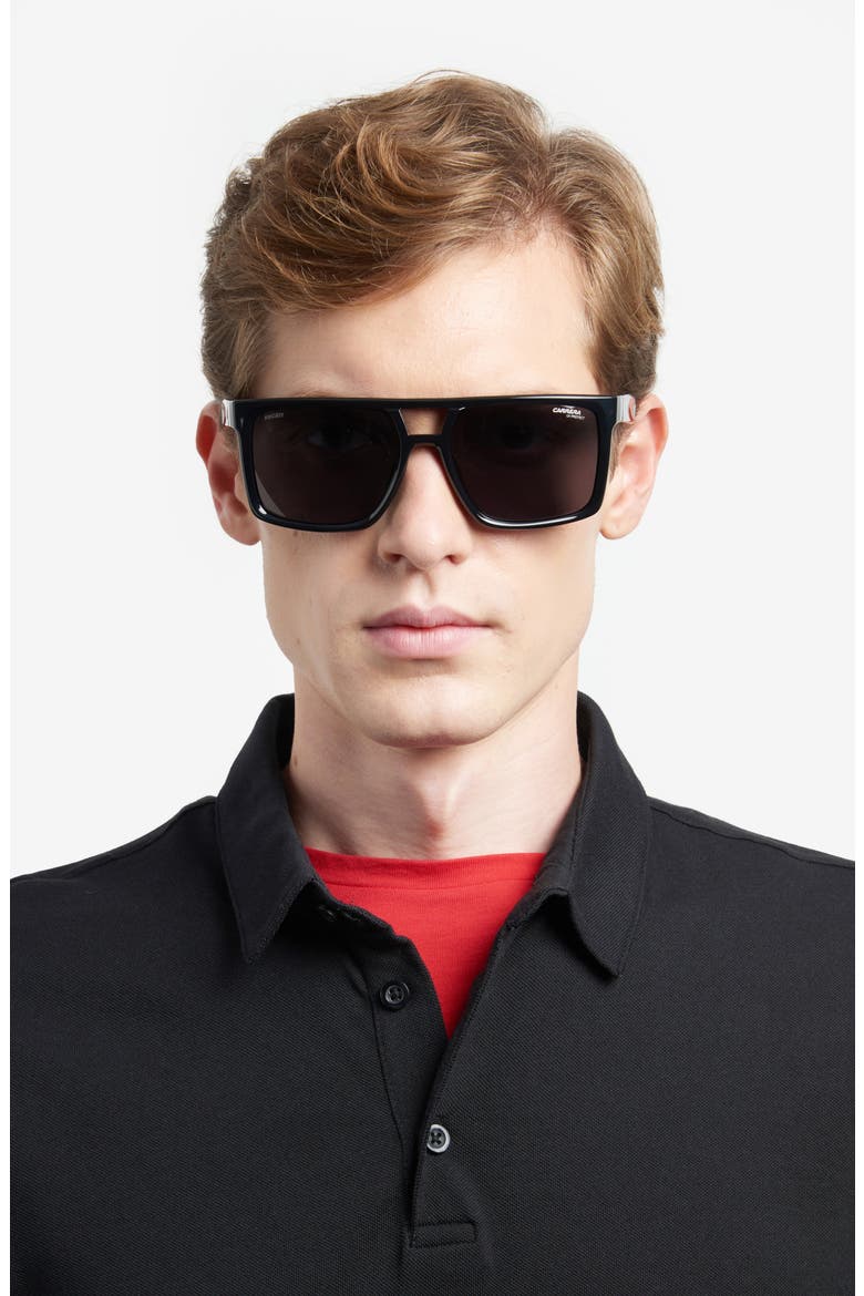 Carduc 018/S 58mm Rectangle Sunglasses, Alternate, color, BLACK