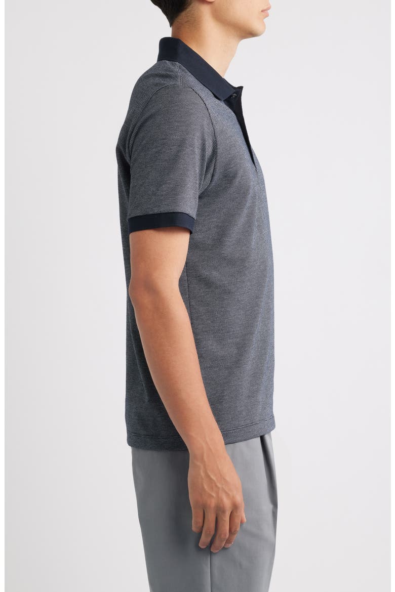 Geometric Jacquard Cotton Polo, Alternate, color, BALTIC