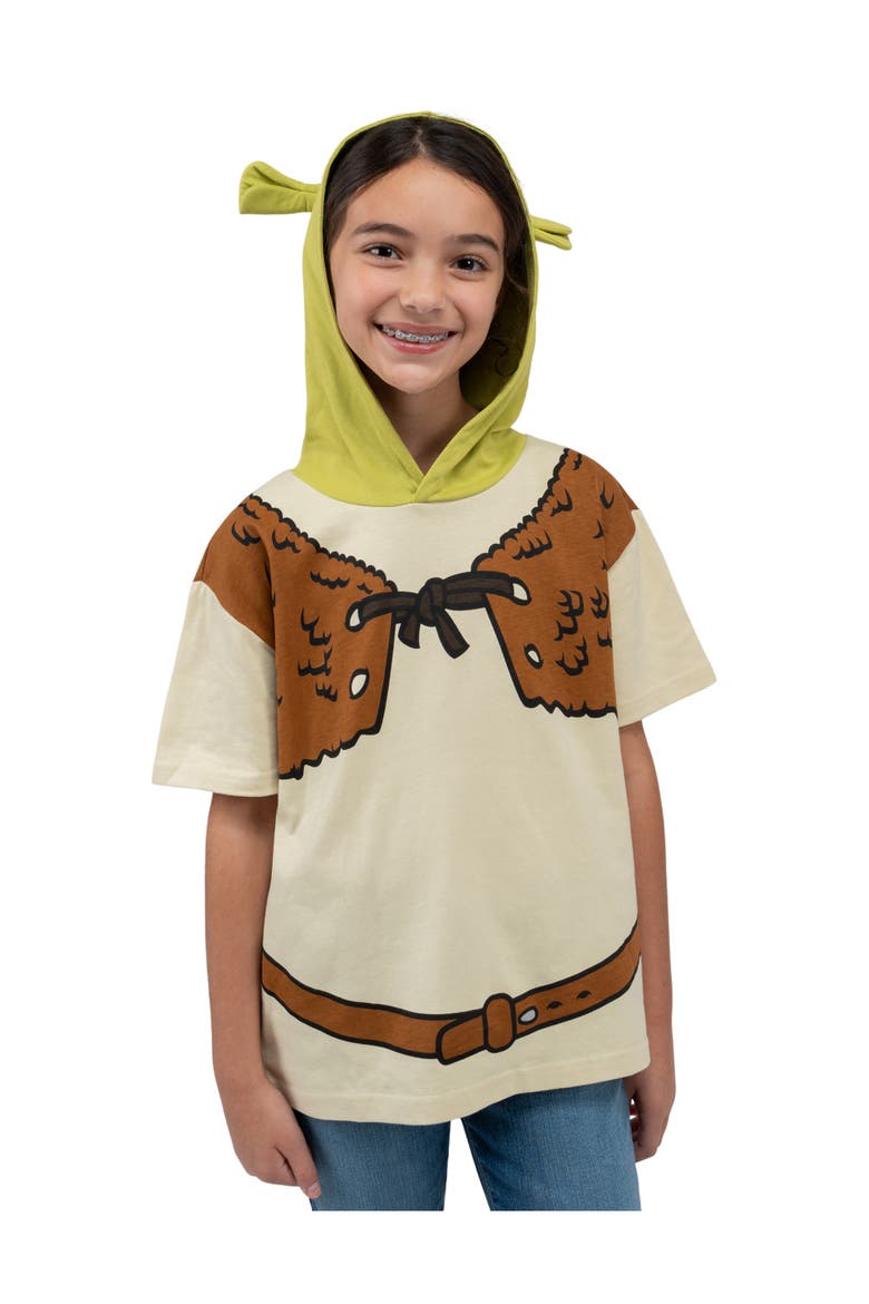 Shrek Hooded T-Shirt, Alternate, color, Shrek Green Tan