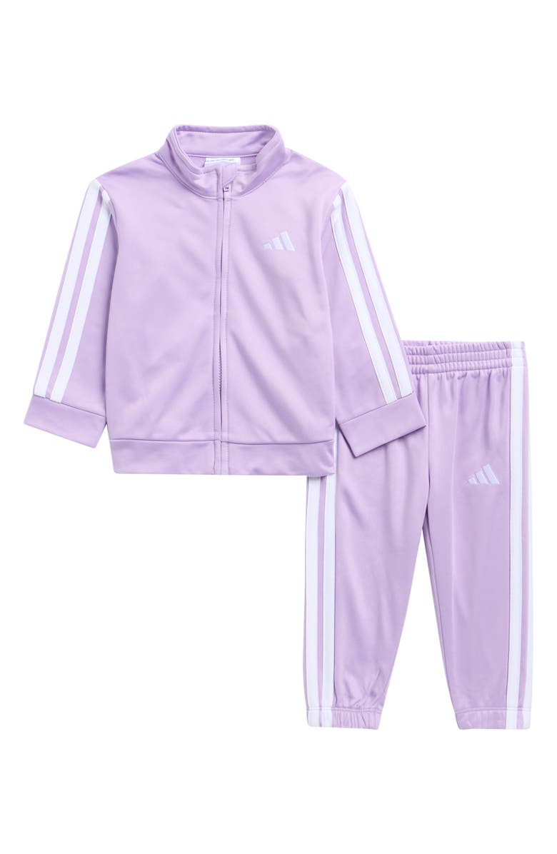 adidas Classic Tricot Track Jacket & Joggers Set, Main, color, Powder Plum