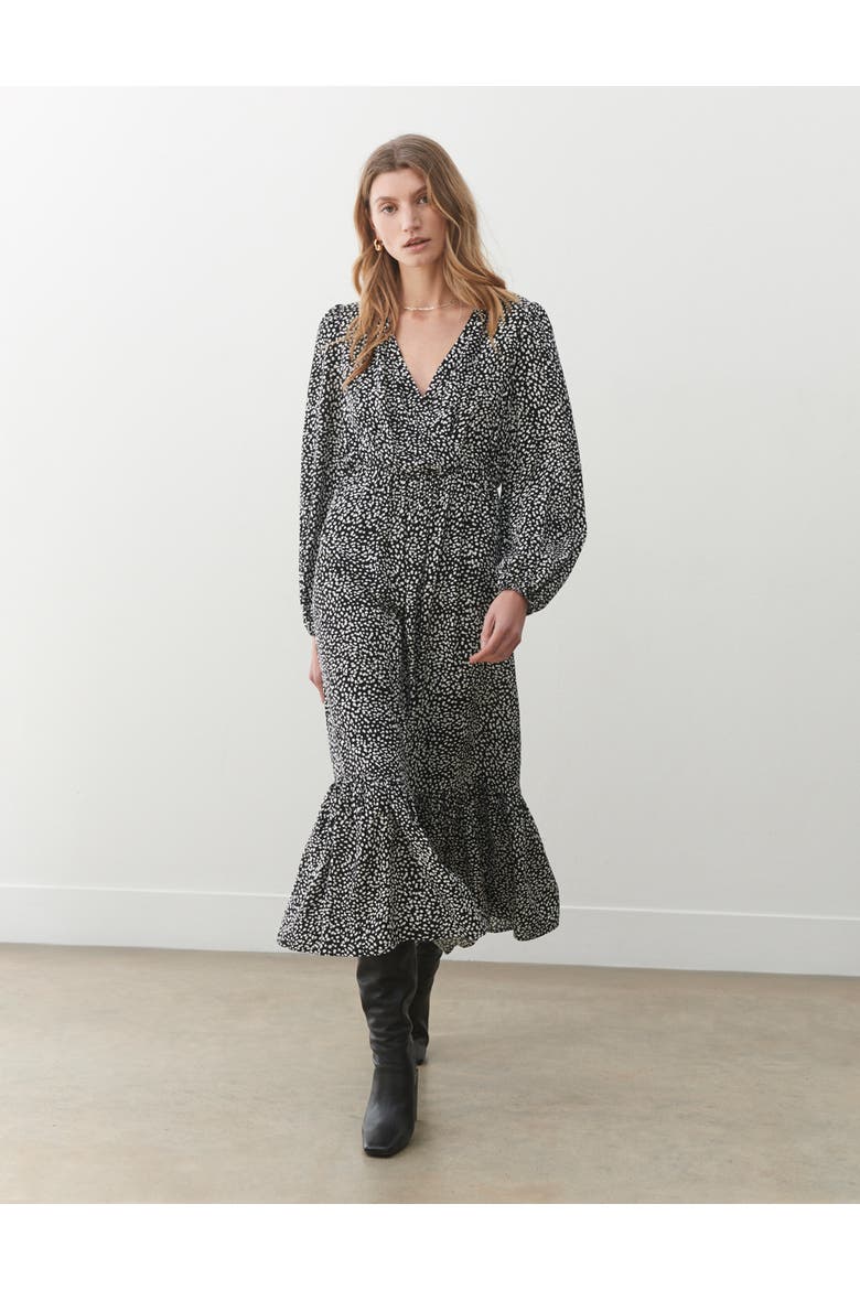 Suzie Animal Print Midi Dress, Alternate, color, Black Dot
