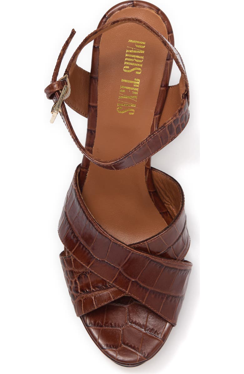 Paris Texas Open Toe Croc Embossed Print Platform Sandal, Alternate, color,