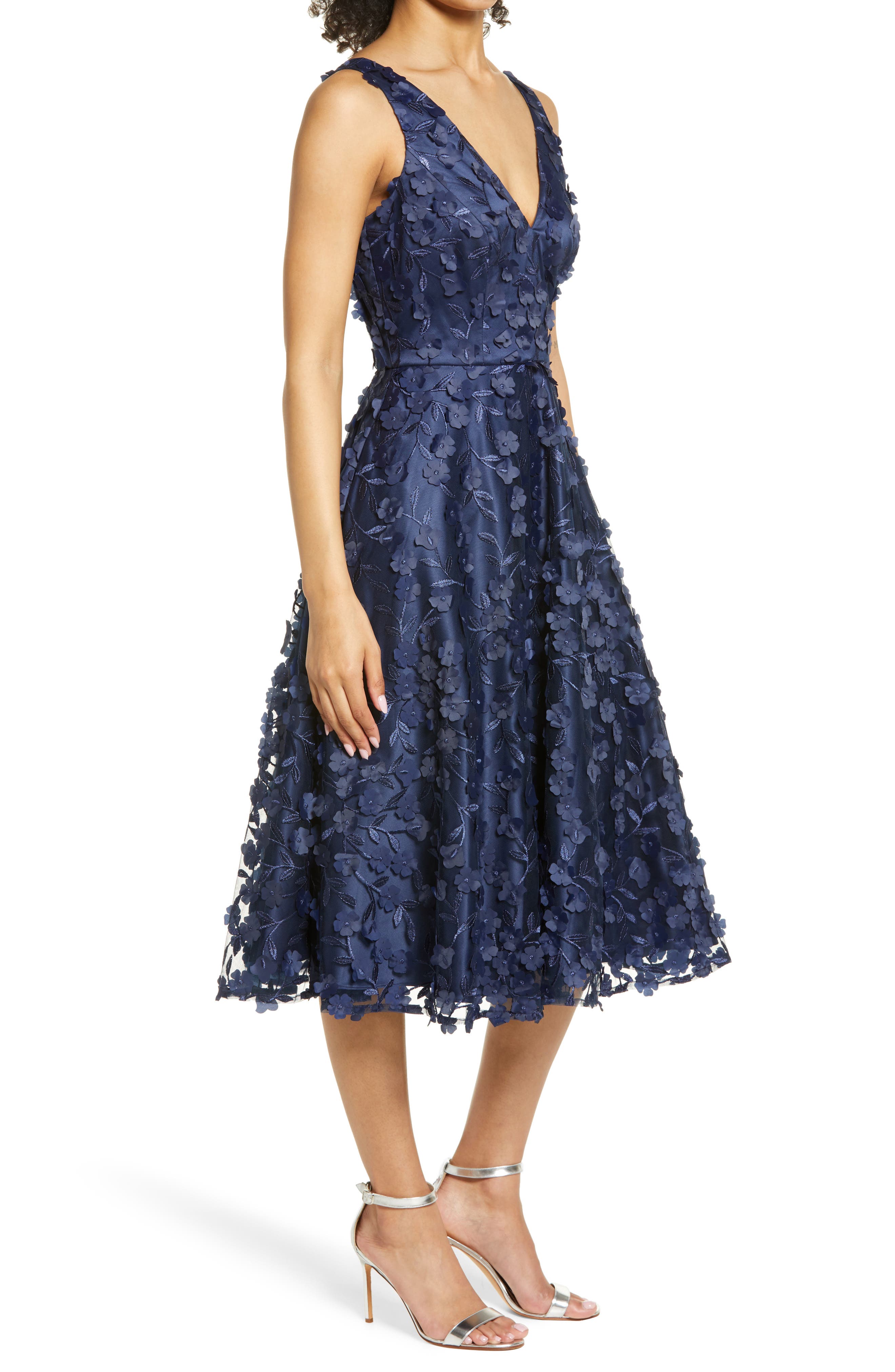 blue fit and flare cocktail dress Blue Fit and Flare Short Dress K25989