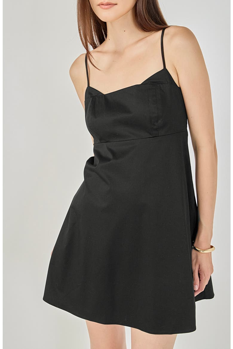 Spaghetti Strap Minidress, Alternate, color, BLACK