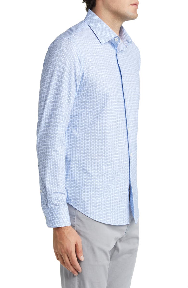 Bugatchi James OoohCotton<sup>®</sup> Geometric Print Button-Up Shirt, Alternate, color, 