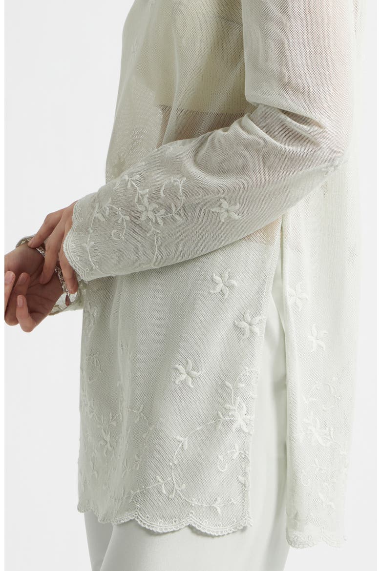Cove Sheer Embroidered Tunic, Alternate, color, SEAFOAM