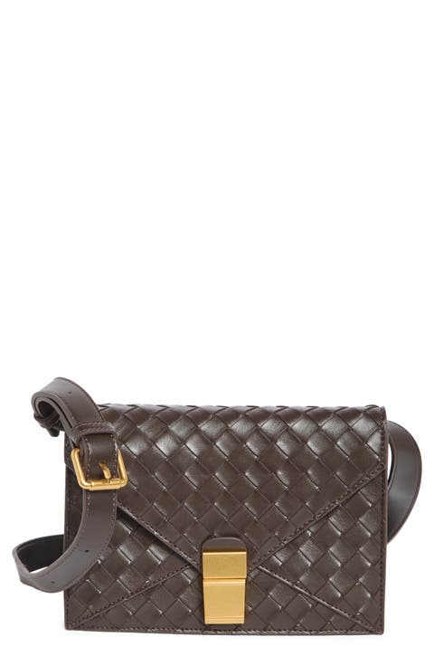 Clio Woven Faux Leather Envelope Crossbody Bag