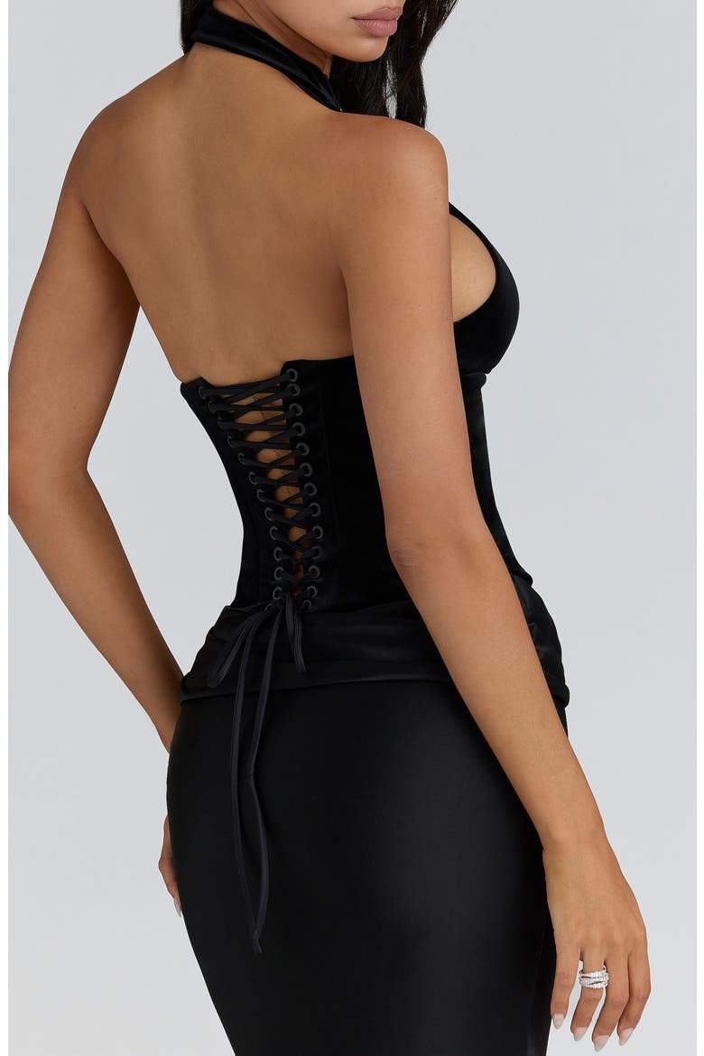 Zia Velvet Halter Top, Alternate, color, BLACK