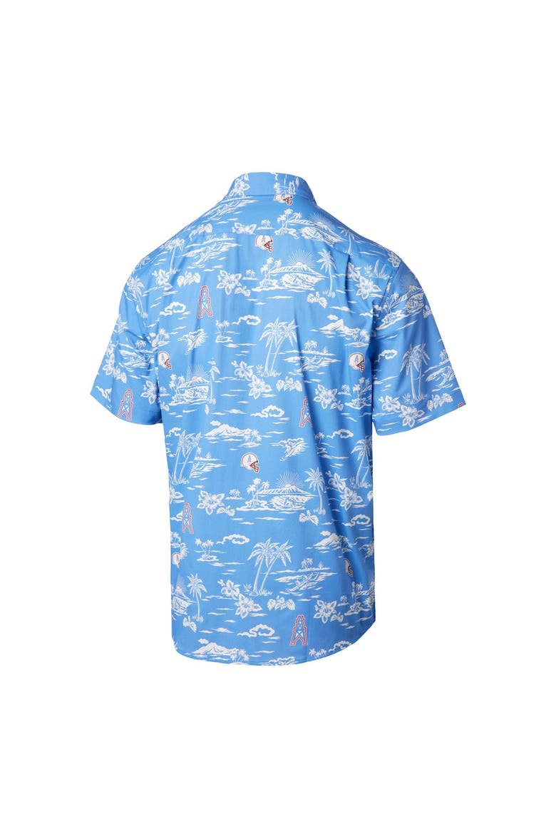 Men's Reyn Spooner Light Blue Houston Oilers Throwback Kekai Print Button-Up Shirt, Alternate, color, Light Blue