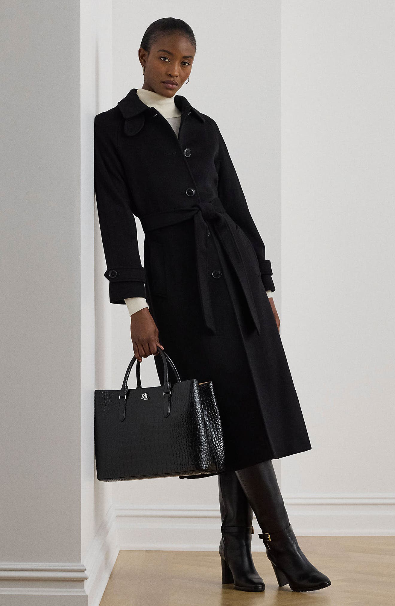 Женские куртки Lauren Ralph Lauren Wool Blend Trench Coat — фото 4