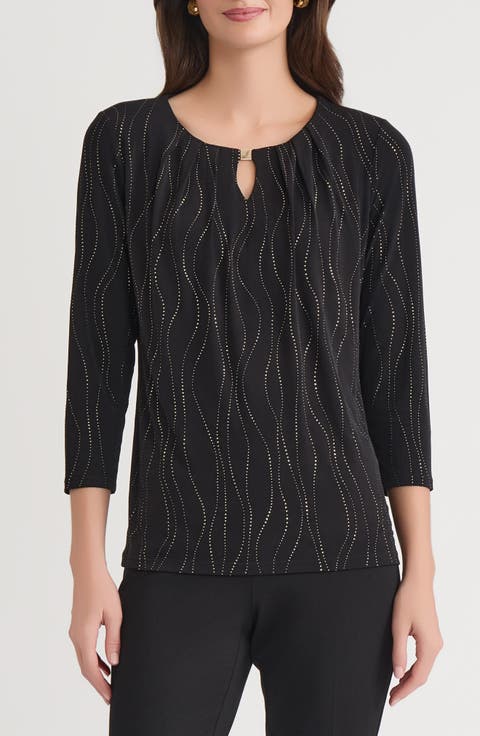 Rhinestone Keyhole Top