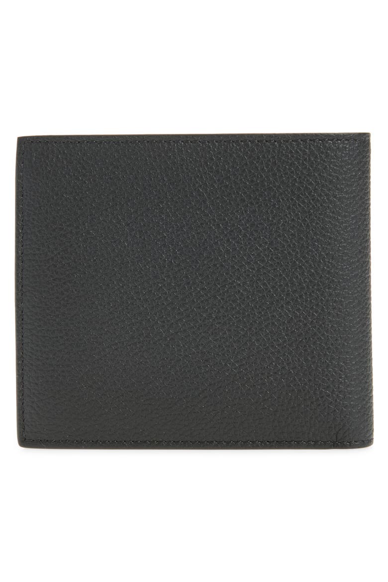 Pebbled Leather Bifold Wallet, Alternate, color, BLACK