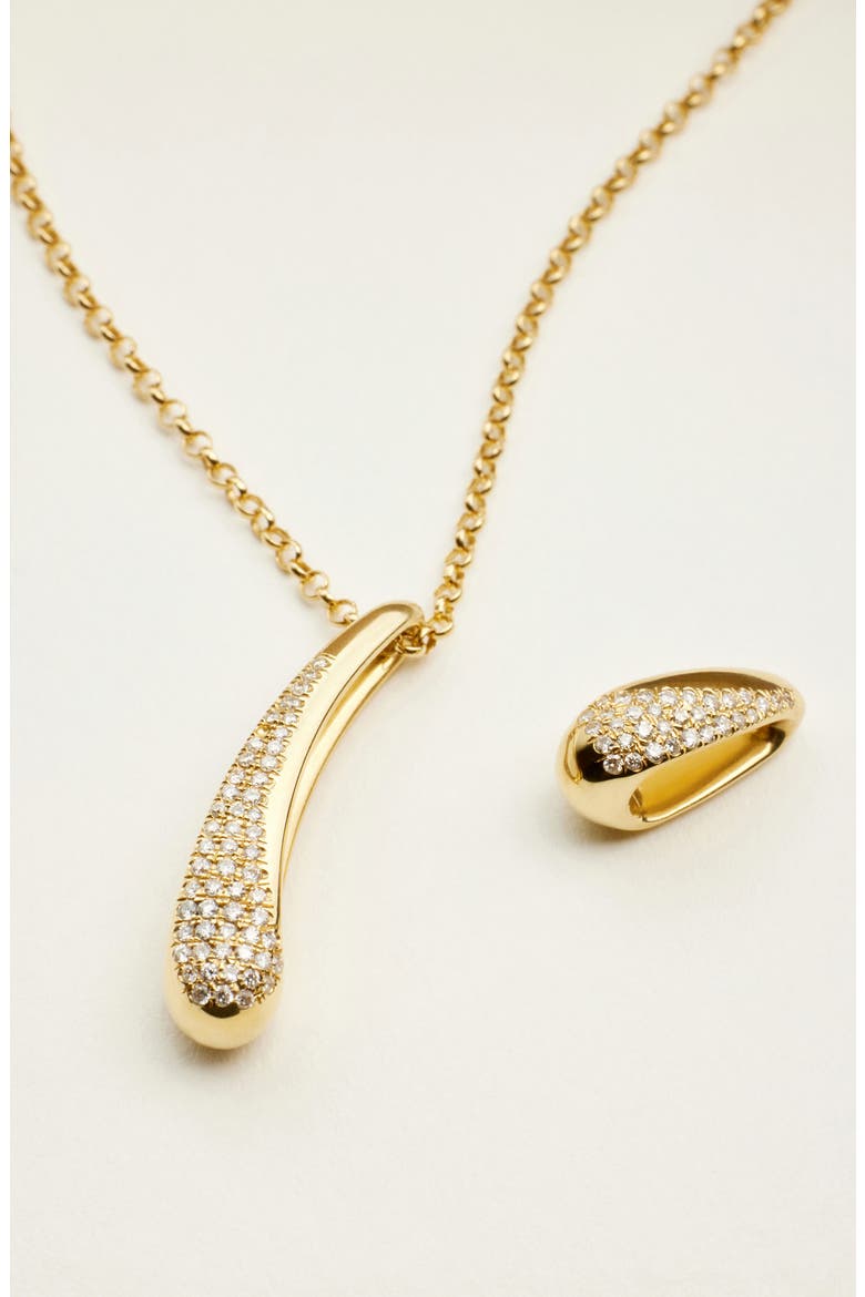 Snuggle Diamond Double Pendant Necklace, Alternate, color, GOLD
