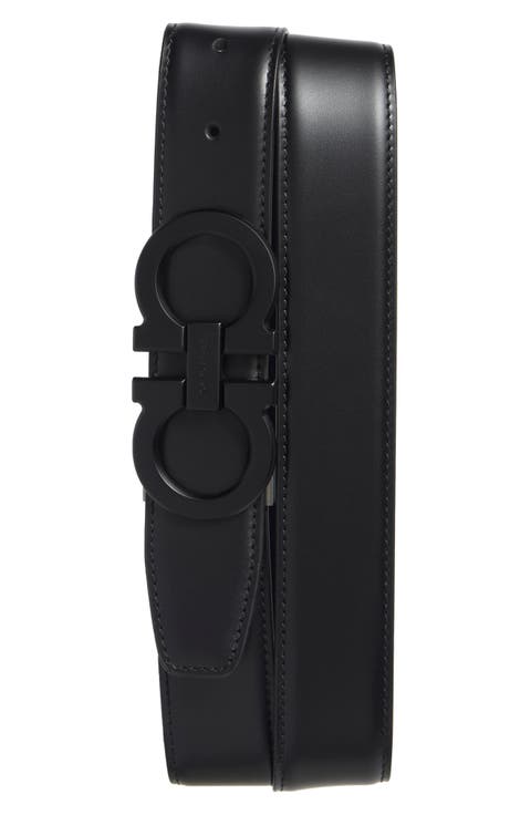 Reversible Gancini Buckle Leather Belt