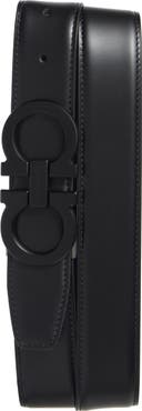 FERRAGAMO Reversible Gancini Buckle Leather Belt
