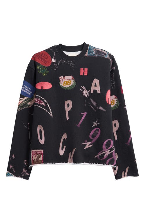 Honor The Gift Collage Crewneck Graphic Sweatshirt In Black