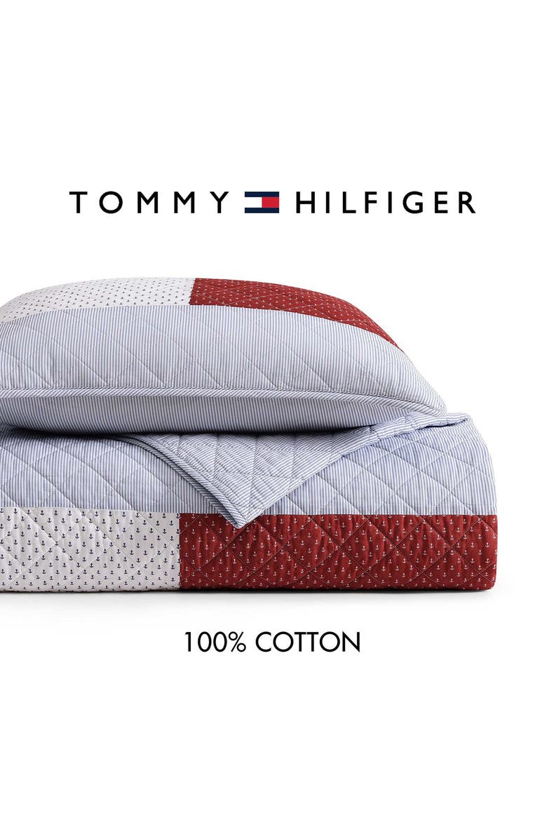 Tommy Hilfiger Nautical Anchor Comforter & Shams Set, Alternate, color, White/ Red/ Navy