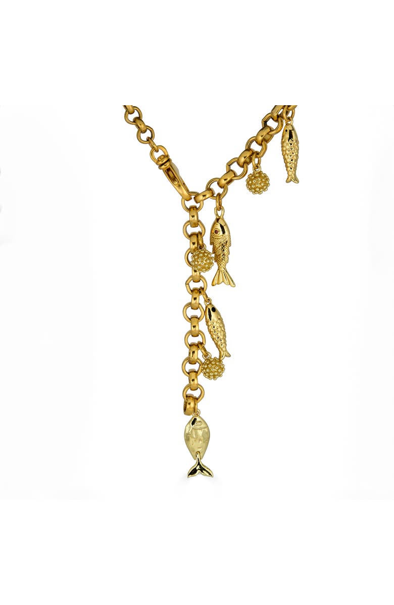 Loni Paul Jewelry Fish Charm Convertible Necklace, Alternate, color, Gold